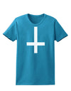 Inverted Cross Womens Dark T-Shirt-TooLoud-Turquoise-X-Small-Davson Sales