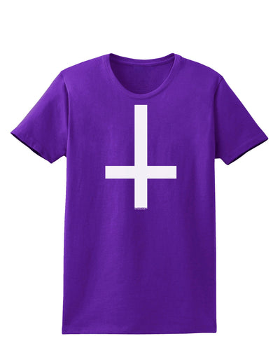 Inverted Cross Womens Dark T-Shirt-TooLoud-Purple-X-Small-Davson Sales