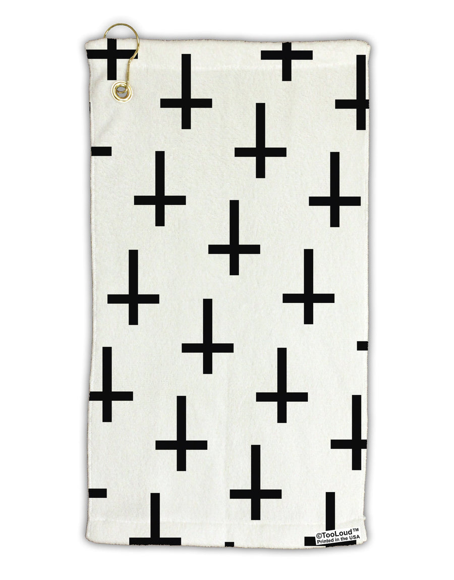 Inverted Crosses Micro Terry Gromet Golf Towel 15 x 22 Inch All Over Print-Golf Towel-TooLoud-White-Davson Sales