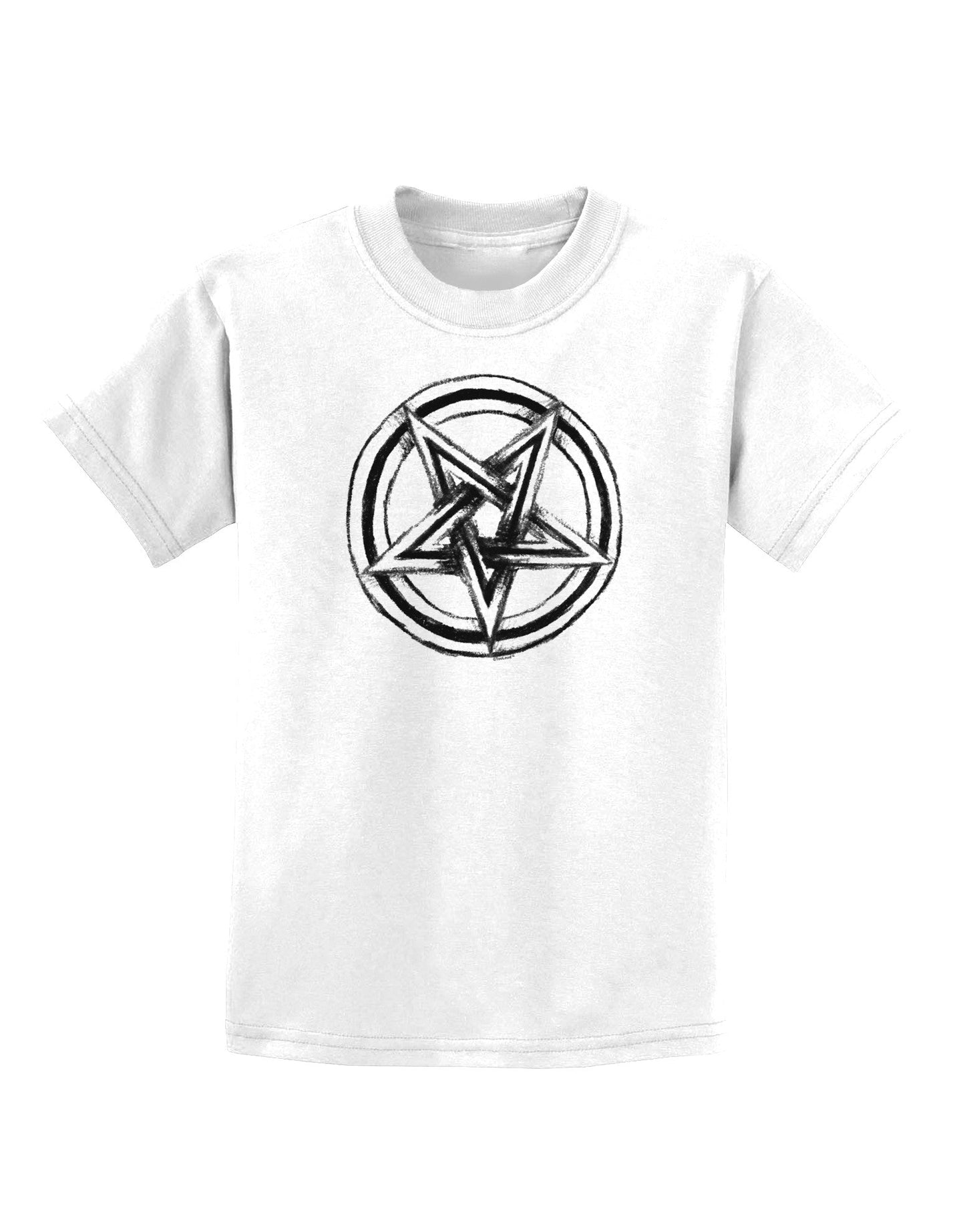 Inverted Pentagram Death Metal Star Childrens T-Shirt-Childrens T-Shirt-TooLoud-White-X-Small-Davson Sales