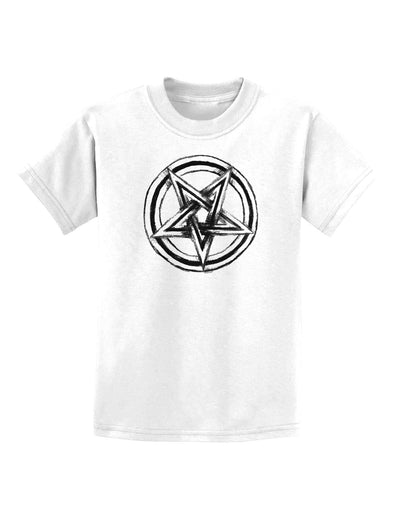 Inverted Pentagram Death Metal Star Childrens T-Shirt-Childrens T-Shirt-TooLoud-White-X-Small-Davson Sales