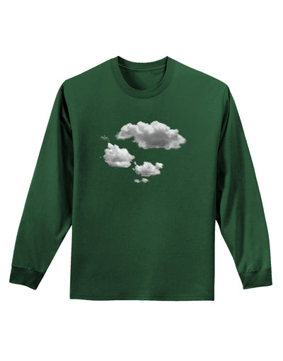 Inverted Puffy Clouds Adult Long Sleeve Dark T-Shirt-TooLoud-Dark-Green-Small-Davson Sales