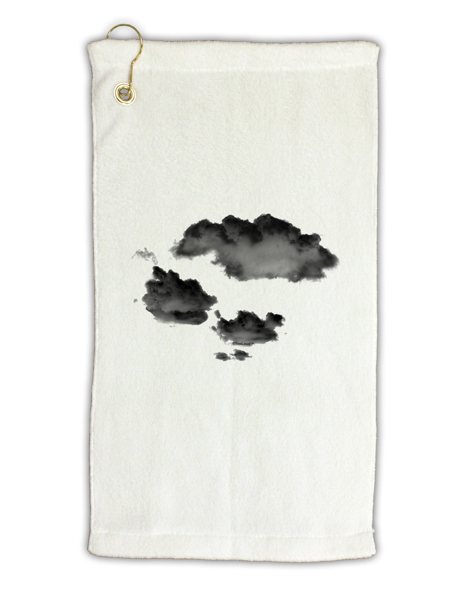 Inverted Puffy Clouds Micro Terry Gromet Golf Towel 11"x19-Golf Towel-TooLoud-White-Davson Sales