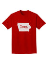 Iowa - United States Shape Adult Dark T-Shirt by TooLoud-Mens T-Shirt-TooLoud-Red-Small-Davson Sales