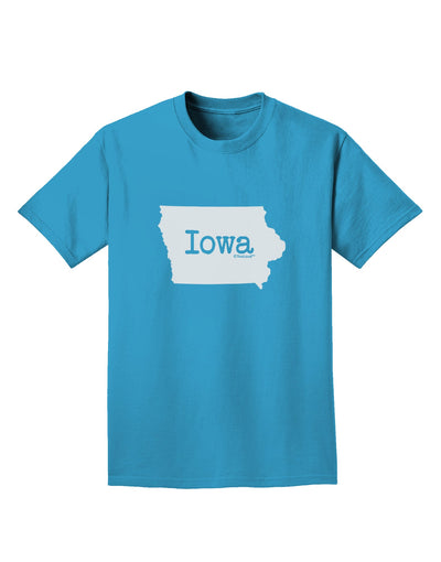 Iowa - United States Shape Adult Dark T-Shirt by TooLoud-Mens T-Shirt-TooLoud-Turquoise-Small-Davson Sales