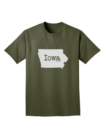 Iowa - United States Shape Adult Dark T-Shirt by TooLoud-Mens T-Shirt-TooLoud-Military-Green-Small-Davson Sales