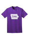 Iowa - United States Shape Adult Dark T-Shirt by TooLoud-Mens T-Shirt-TooLoud-Purple-Small-Davson Sales