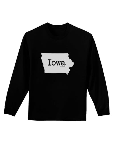 Iowa - United States Shape Adult Long Sleeve Dark T-Shirt by TooLoud-TooLoud-Black-Small-Davson Sales