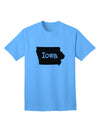 Iowa - United States Shape Adult T-Shirt: A Stylish Addition to Your Wardrobe by TooLoud-Mens T-shirts-TooLoud-Aquatic-Blue-Small-Davson Sales