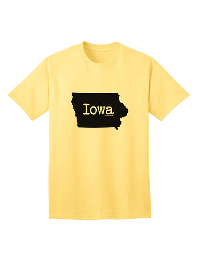 Iowa - United States Shape Adult T-Shirt: A Stylish Addition to Your Wardrobe by TooLoud-Mens T-shirts-TooLoud-Yellow-Small-Davson Sales