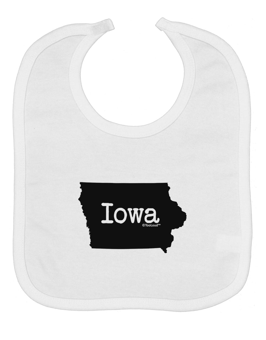Iowa - United States Shape Baby Bib by TooLoud