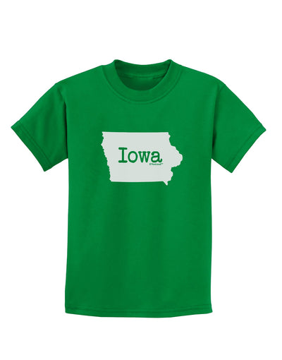 Iowa - United States Shape Childrens Dark T-Shirt by TooLoud-Childrens T-Shirt-TooLoud-Kelly-Green-X-Small-Davson Sales