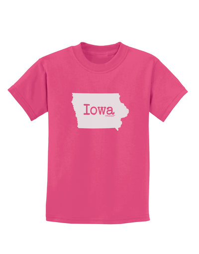 Iowa - United States Shape Childrens Dark T-Shirt by TooLoud-Childrens T-Shirt-TooLoud-Sangria-X-Small-Davson Sales