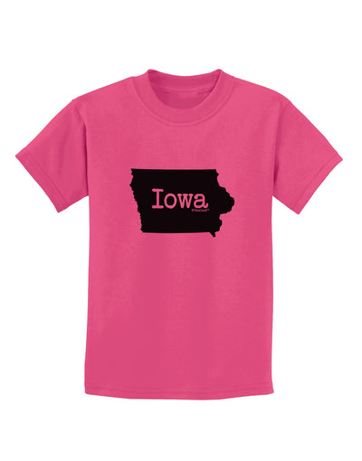 Iowa - United States Shape Childrens T-Shirt by TooLoud-Childrens T-Shirt-TooLoud-Sangria-X-Small-Davson Sales