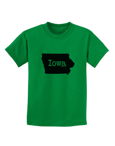 Iowa - United States Shape Childrens T-Shirt by TooLoud-Childrens T-Shirt-TooLoud-Kelly-Green-X-Small-Davson Sales