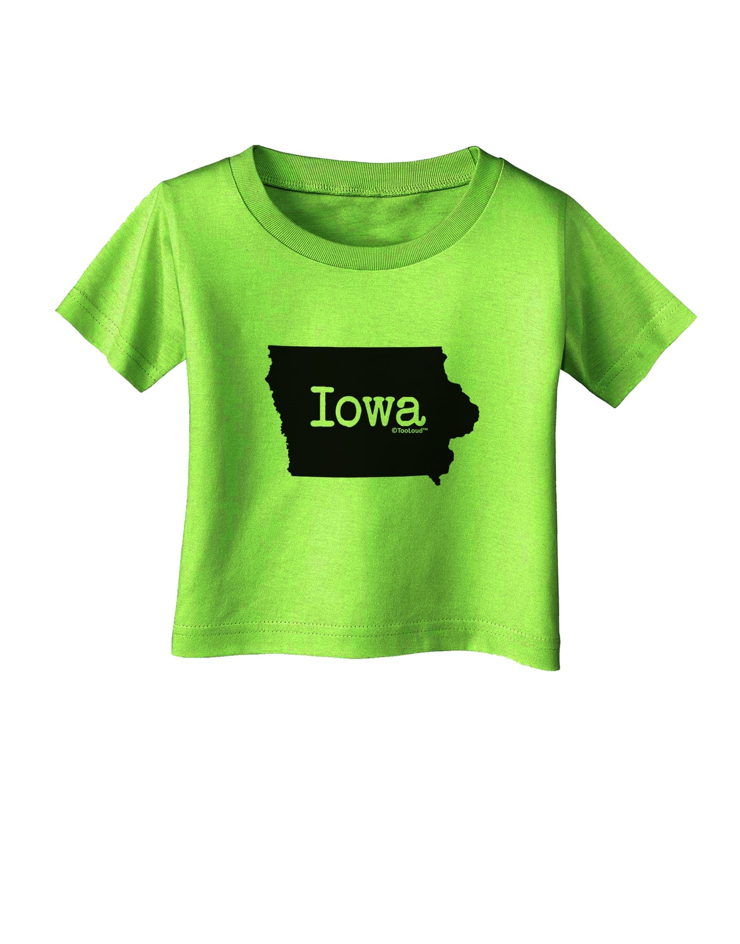 Iowa - United States Shape Infant T-Shirt by TooLoud-Infant T-Shirt-TooLoud-Lime-Green-06-Months-Davson Sales
