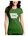 Iowa - United States Shape Juniors Crew Dark T-Shirt by TooLoud-T-Shirts Juniors Tops-TooLoud-Kiwi-Green-Juniors Fitted X-Small-Davson Sales