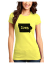 Iowa - United States Shape Juniors T-Shirt by TooLoud-Womens Juniors T-Shirt-TooLoud-Yellow-Juniors Fitted X-Small-Davson Sales