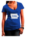 Iowa - United States Shape Juniors V-Neck Dark T-Shirt by TooLoud-Womens V-Neck T-Shirts-TooLoud-Royal-Blue-Juniors Fitted Small-Davson Sales