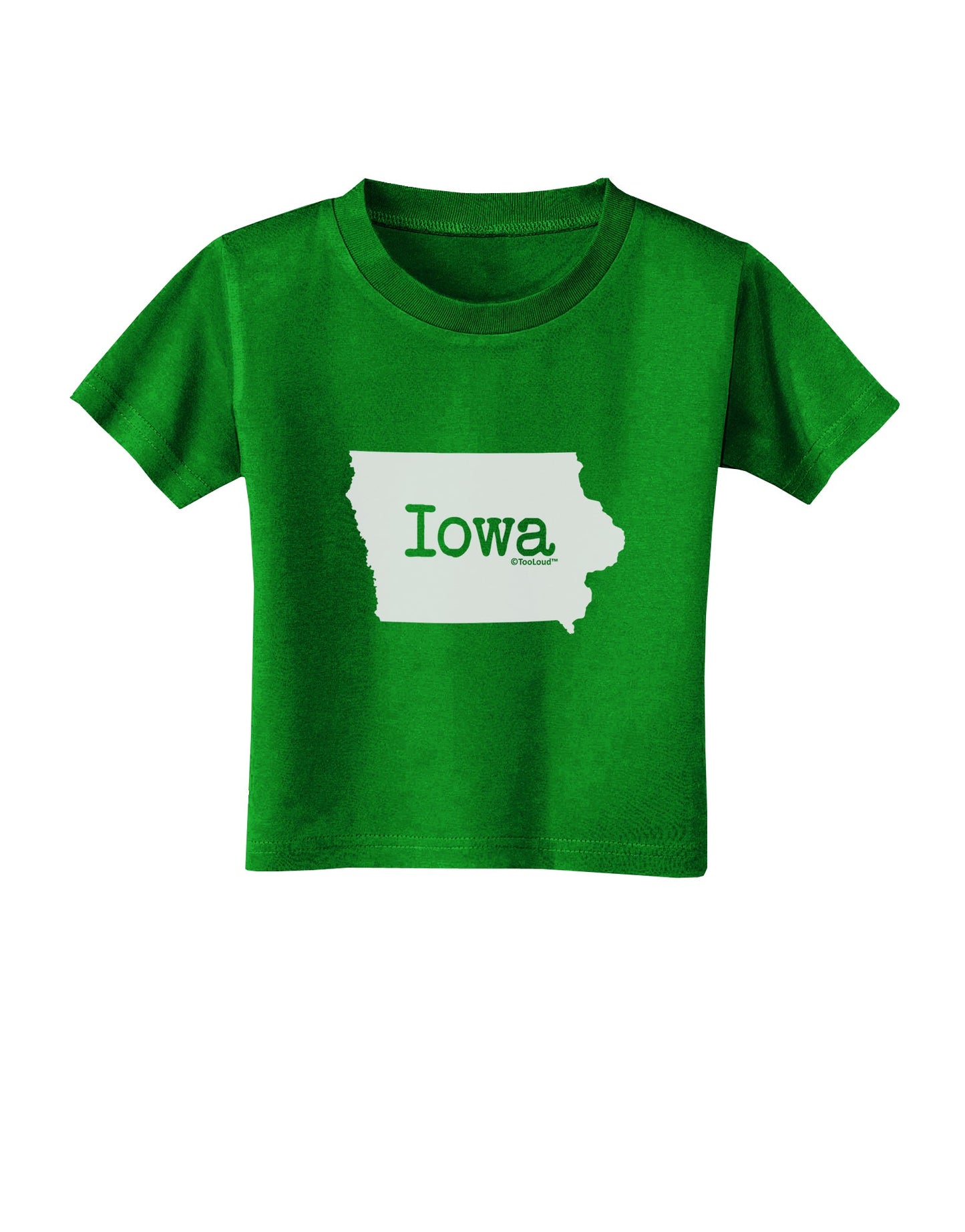 Iowa - United States Shape Toddler T-Shirt Dark by TooLoud-Toddler T-Shirt-TooLoud-Clover-Green-2T-Davson Sales