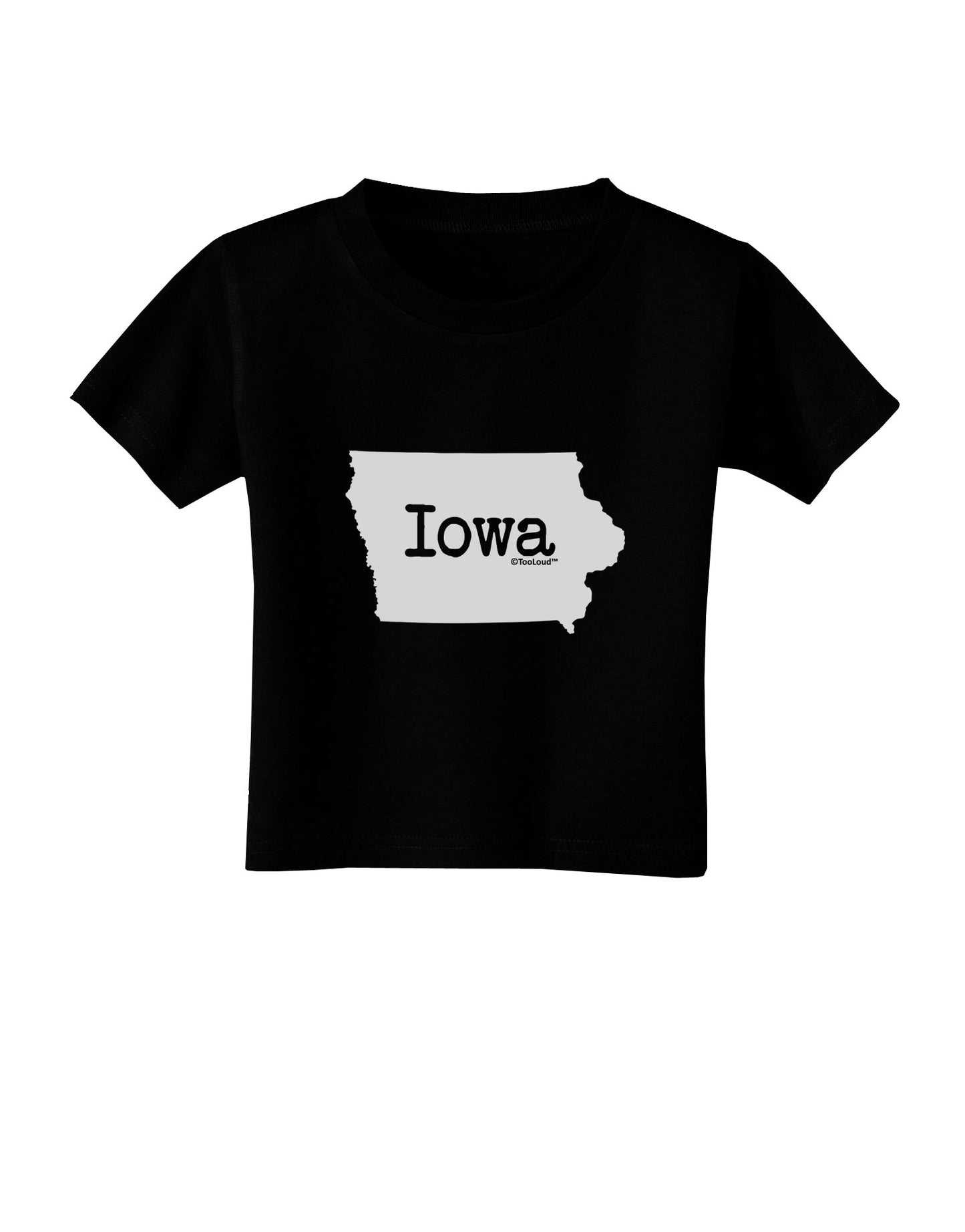 Iowa - United States Shape Toddler T-Shirt Dark by TooLoud-Toddler T-Shirt-TooLoud-Black-2T-Davson Sales