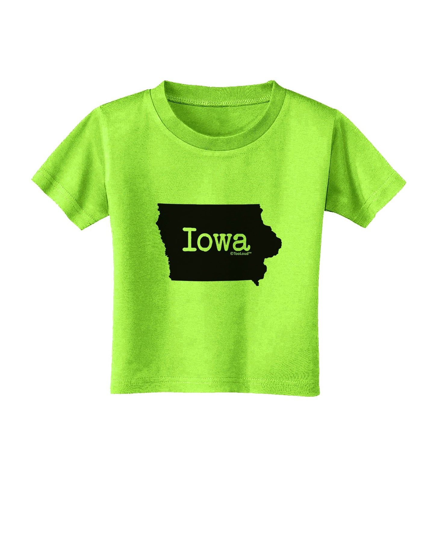 Iowa - United States Shape Toddler T-Shirt by TooLoud-Toddler T-Shirt-TooLoud-Lime-Green-2T-Davson Sales