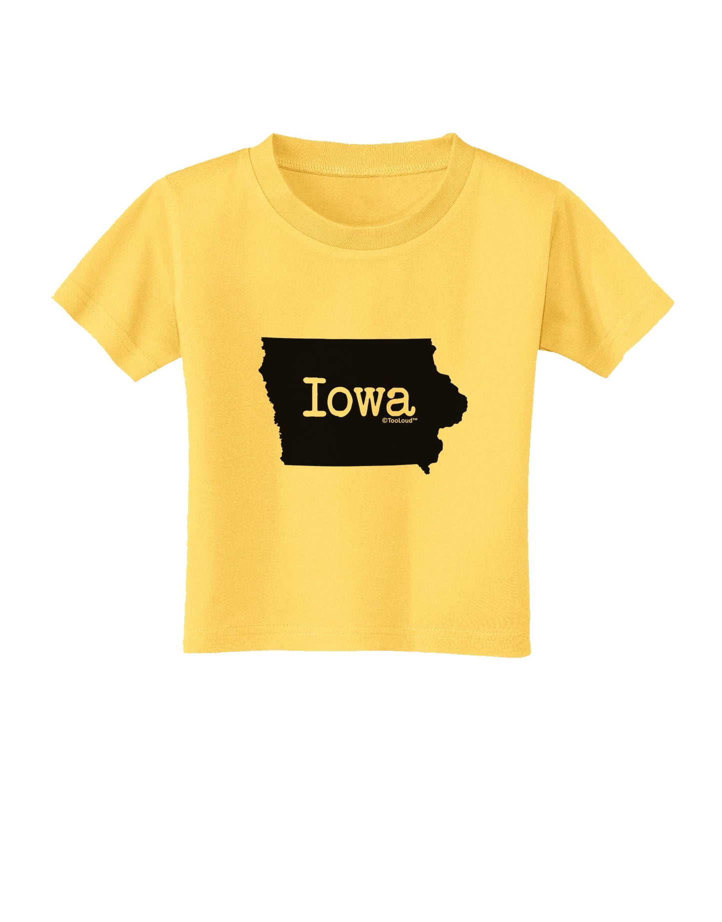 Iowa - United States Shape Toddler T-Shirt by TooLoud-Toddler T-Shirt-TooLoud-Yellow-2T-Davson Sales