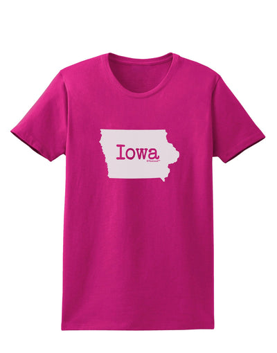 Iowa - United States Shape Womens Dark T-Shirt by TooLoud-Womens T-Shirt-TooLoud-Hot-Pink-Small-Davson Sales