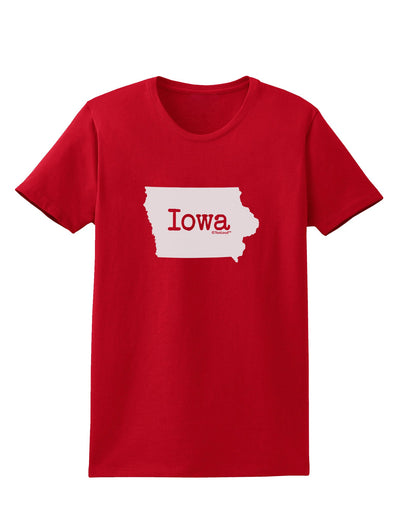 Iowa - United States Shape Womens Dark T-Shirt by TooLoud-Womens T-Shirt-TooLoud-Red-X-Small-Davson Sales