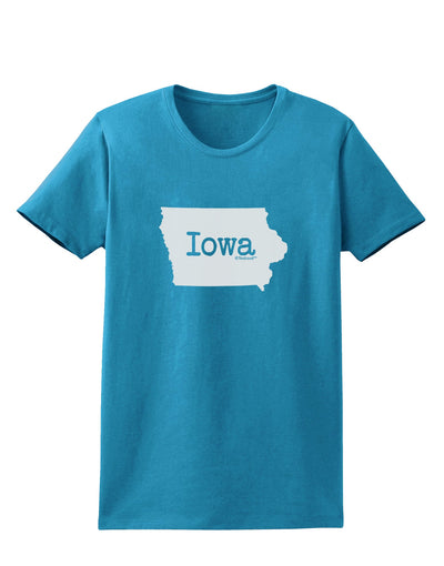 Iowa - United States Shape Womens Dark T-Shirt by TooLoud-Womens T-Shirt-TooLoud-Turquoise-X-Small-Davson Sales