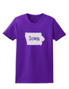 Iowa - United States Shape Womens Dark T-Shirt by TooLoud-Womens T-Shirt-TooLoud-Purple-X-Small-Davson Sales