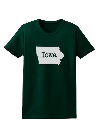 Iowa - United States Shape Womens Dark T-Shirt by TooLoud-Womens T-Shirt-TooLoud-Forest-Green-Small-Davson Sales