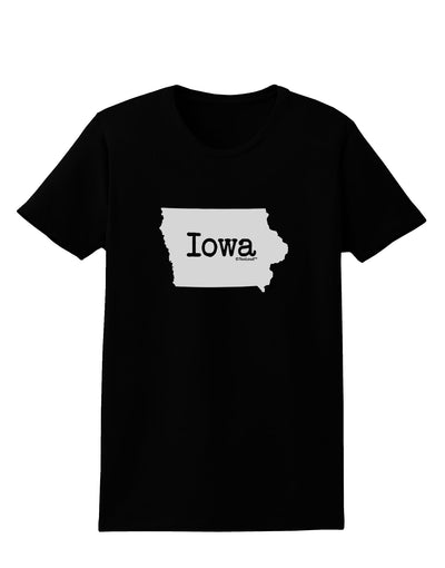 Iowa - United States Shape Womens Dark T-Shirt by TooLoud-Womens T-Shirt-TooLoud-Black-X-Small-Davson Sales