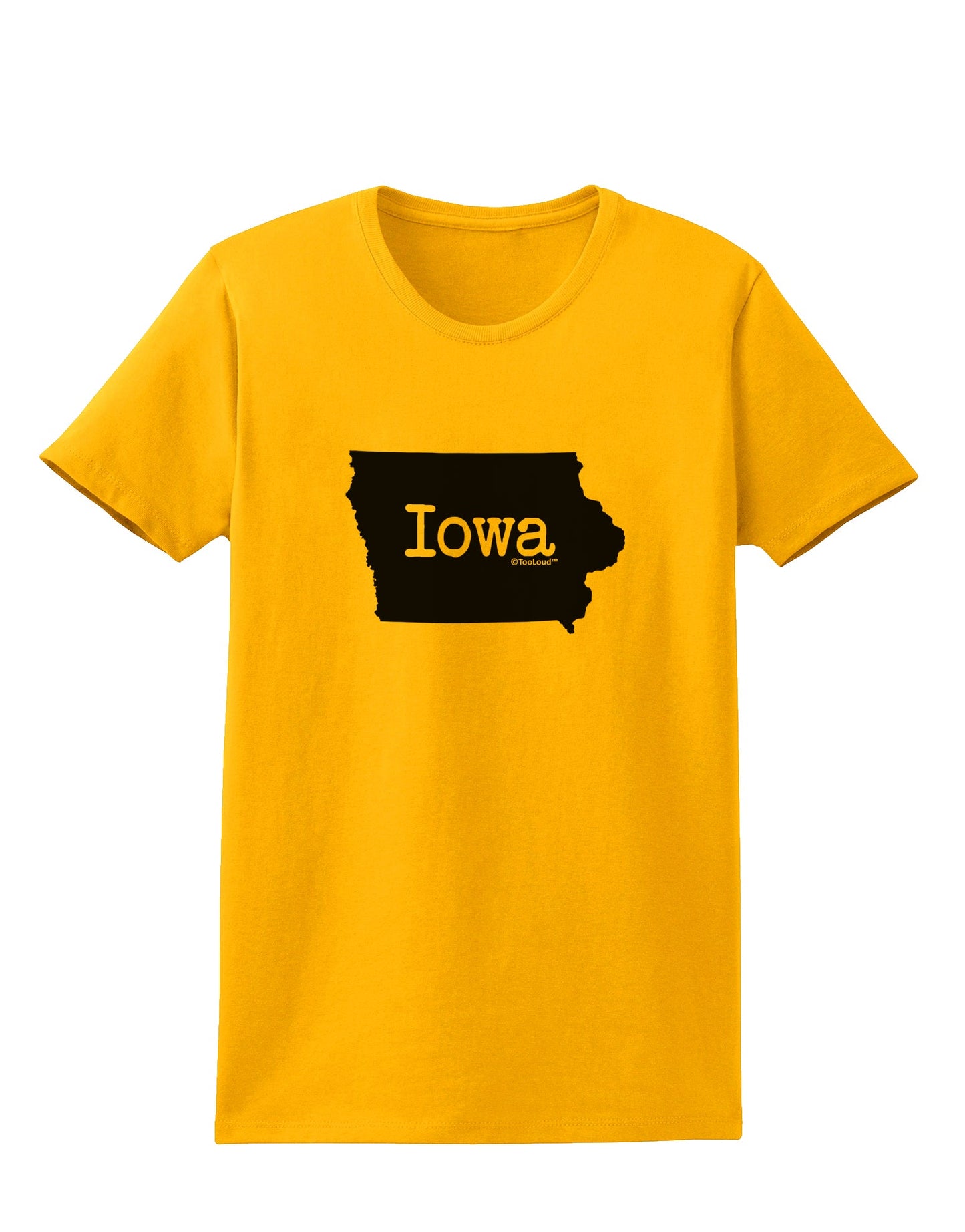 Iowa - United States Shape Womens T-Shirt by TooLoud-Womens T-Shirt-TooLoud-Gold-X-Small-Davson Sales