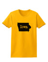 Iowa - United States Shape Womens T-Shirt by TooLoud-Womens T-Shirt-TooLoud-Gold-X-Small-Davson Sales