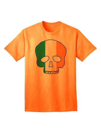 Ireland Skull Flag Adult T-Shirt - A Unique and Stylish Addition to Your Wardrobe-Mens T-shirts-TooLoud-Neon-Orange-Small-Davson Sales