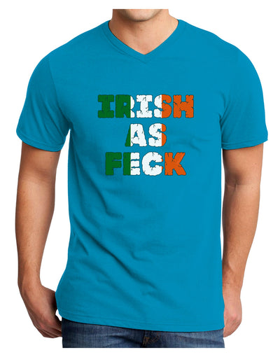 Irish As Feck Funny Adult Dark V-Neck T-Shirt by TooLoud-TooLoud-Turquoise-Small-Davson Sales