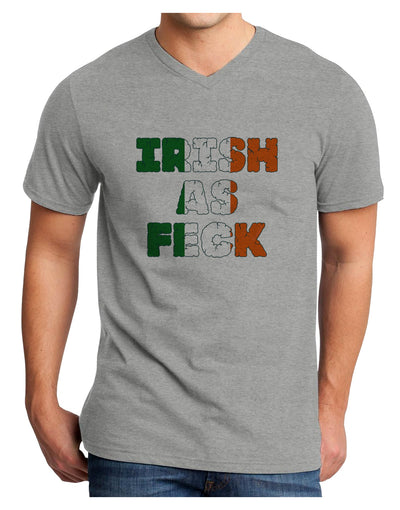 Irish As Feck Funny Adult V-Neck T-shirt by TooLoud-Mens V-Neck T-Shirt-TooLoud-HeatherGray-Small-Davson Sales