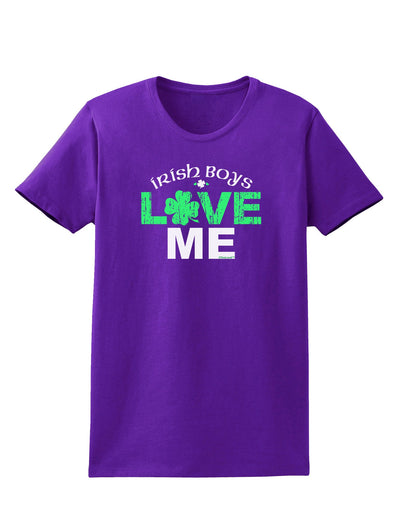 Irish Boys Love Me Womens Dark T-Shirt-TooLoud-Purple-X-Small-Davson Sales