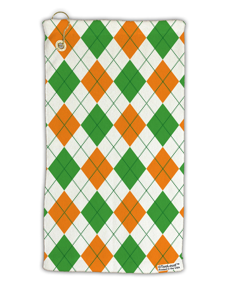 Irish Colors Argyle Pattern Micro Terry Gromet Golf Towel 15 x 22 Inch All Over Print