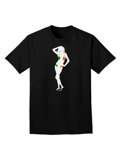 Irish Flag Bikini Shadow Adult Dark T-Shirt by TooLoud-Mens T-Shirt-TooLoud-Black-Small-Davson Sales