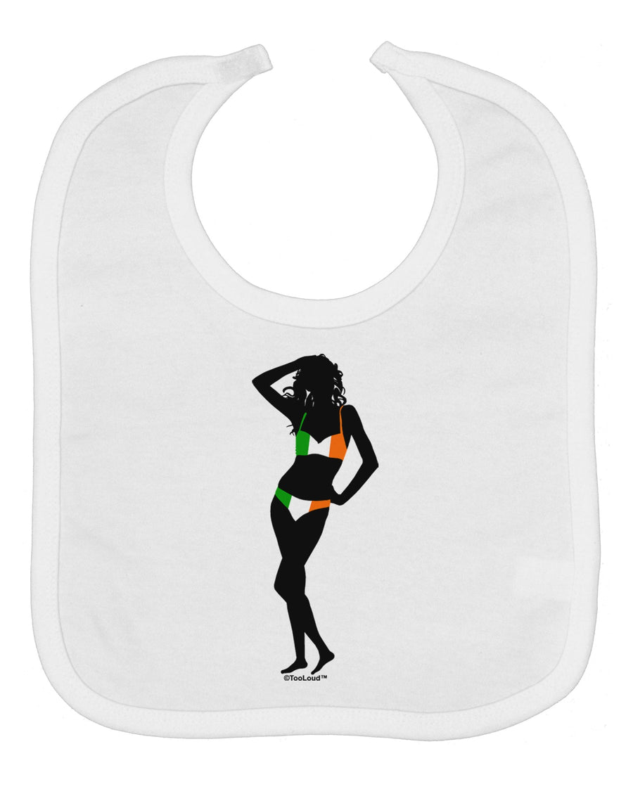 Irish Flag Bikini Shadow Baby Bib by TooLoud