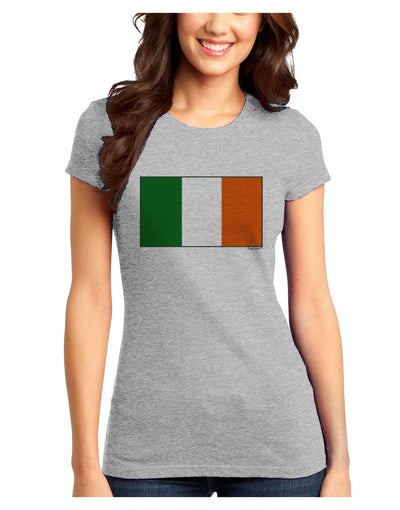 Irish Flag - Flag of Ireland Juniors T-Shirt-Womens Juniors T-Shirt-TooLoud-Ash-Gray-Juniors Fitted X-Small-Davson Sales