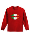 Irish Flag Kiss Adult Long Sleeve Dark T-Shirt by TooLoud-TooLoud-Red-Small-Davson Sales