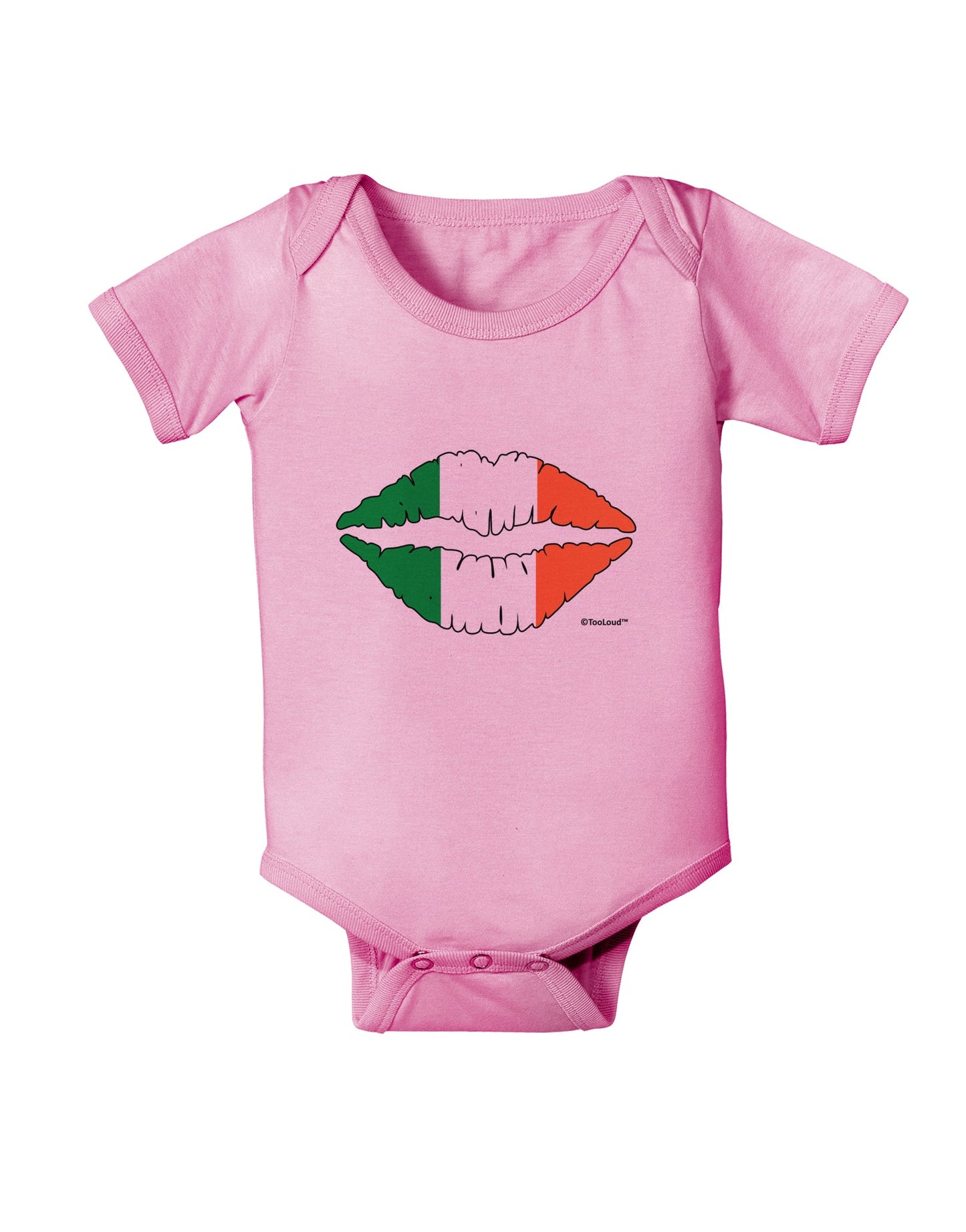 Irish Flag Kiss Baby Romper Bodysuit by TooLoud-Baby Romper-TooLoud-Light-Pink-06-Months-Davson Sales