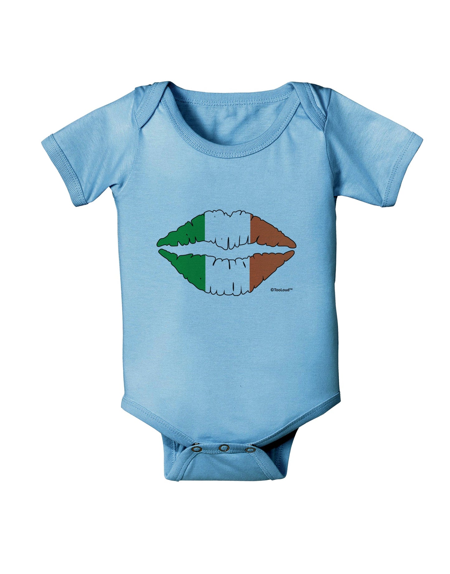 Irish Flag Kiss Baby Romper Bodysuit by TooLoud-Baby Romper-TooLoud-Light-Blue-06-Months-Davson Sales