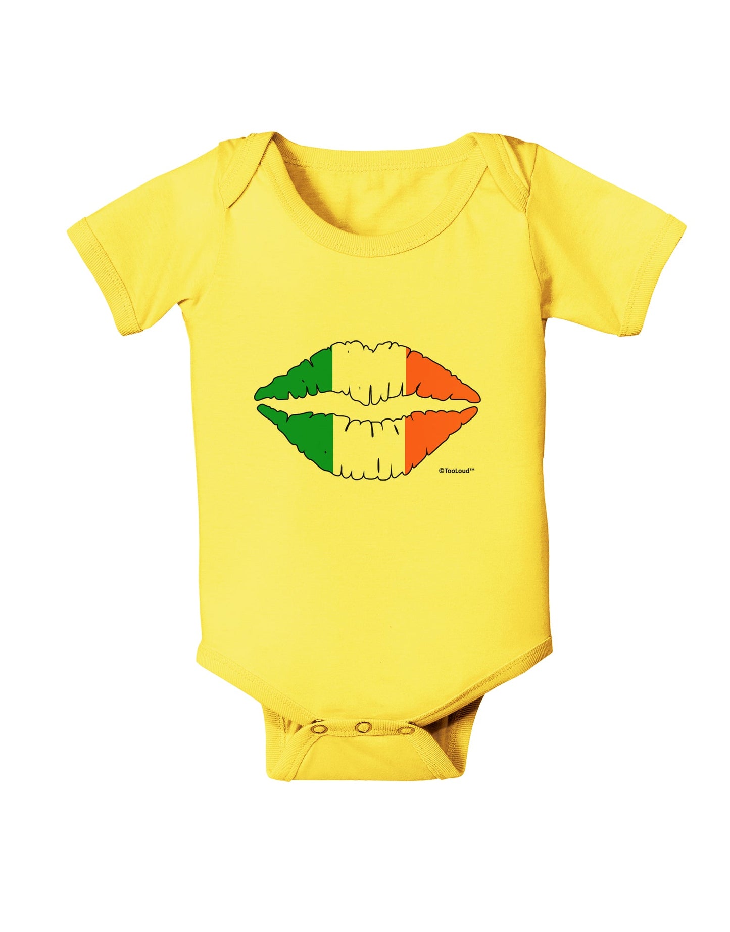 Irish Flag Kiss Baby Romper Bodysuit by TooLoud-Baby Romper-TooLoud-Yellow-06-Months-Davson Sales