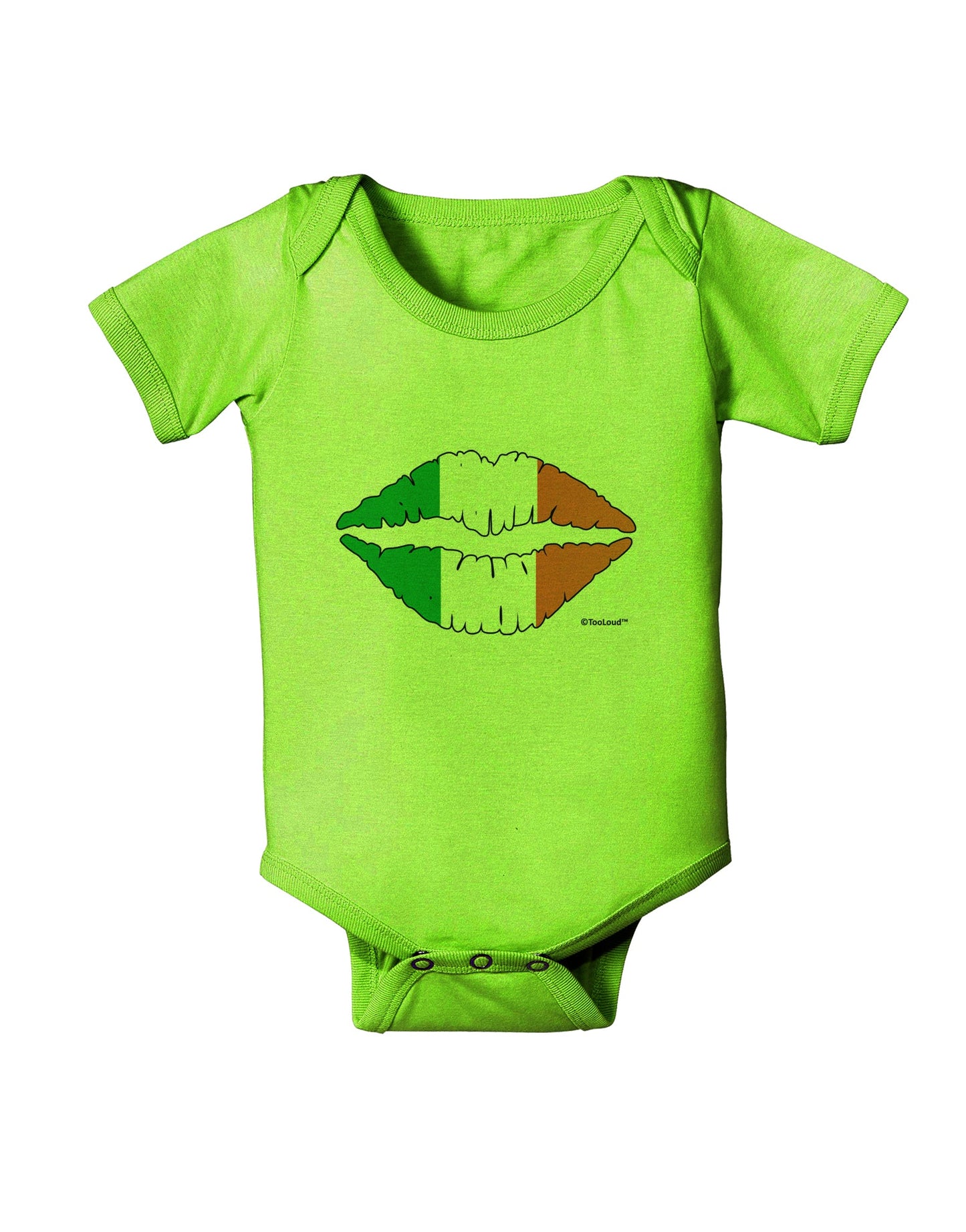 Irish Flag Kiss Baby Romper Bodysuit by TooLoud-Baby Romper-TooLoud-Lime-Green-06-Months-Davson Sales