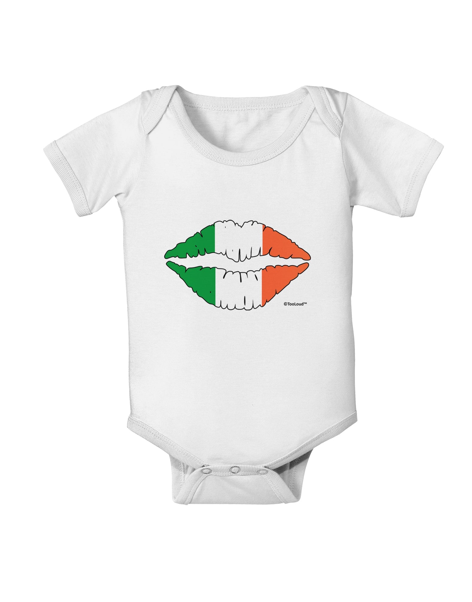 Irish Flag Kiss Baby Romper Bodysuit by TooLoud-Baby Romper-TooLoud-White-06-Months-Davson Sales