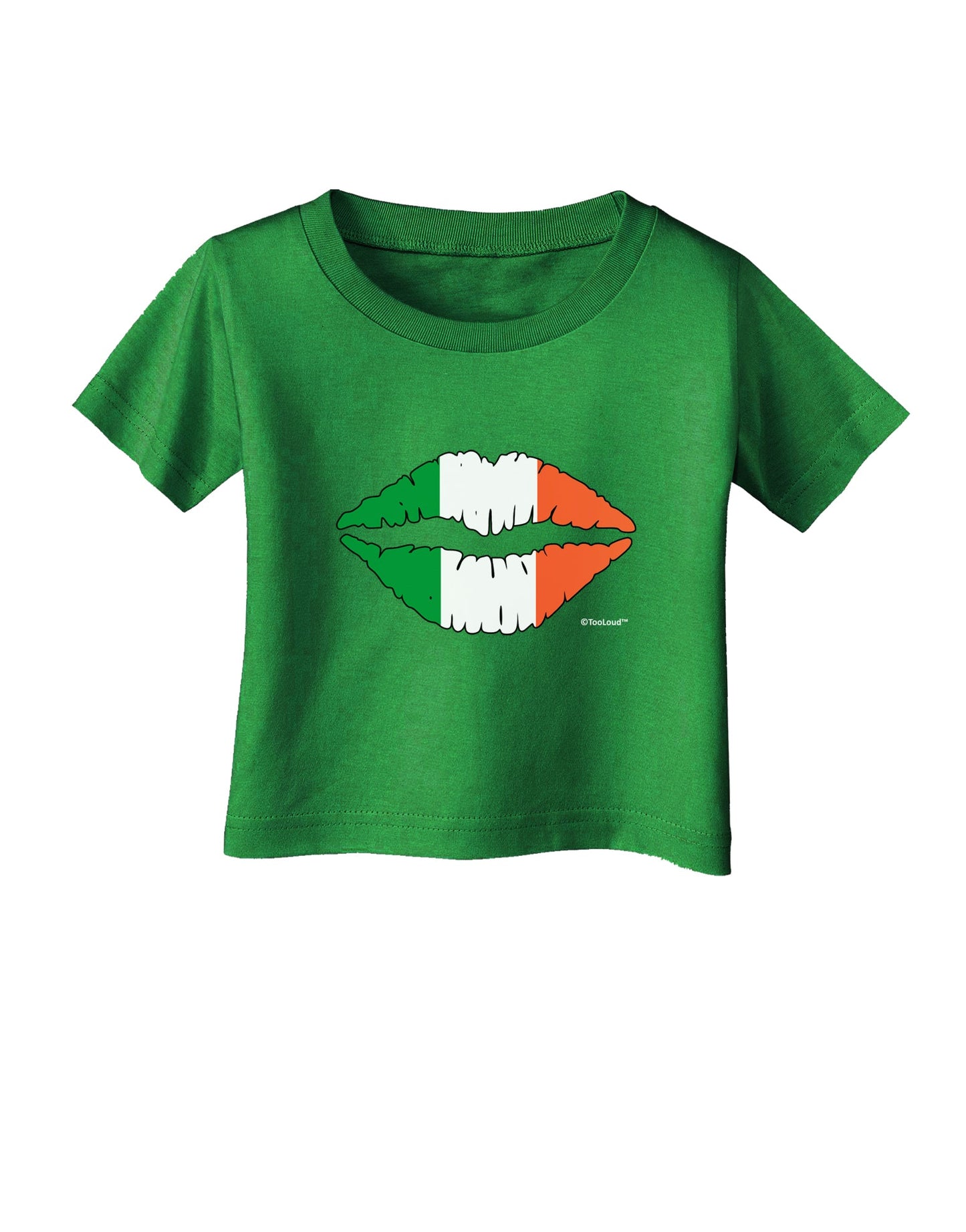 Irish Flag Kiss Infant T-Shirt Dark by TooLoud-Infant T-Shirt-TooLoud-Clover-Green-06-Months-Davson Sales